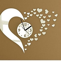 Wall Clock Stickers Wall Decals,  Fashion 3D Heart Mirror Acrylic Wall Stickers miniinthebox
