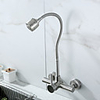 Wall Mount Faucet with Sprayer Kitchen Faucet Pot Filler Polished Chrome Commercial Single Handle Mixer Tap