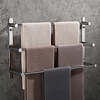 Wall Mounted Towel Rack, Stainless Steel Black/Silvery/Gold Multilayer Towel Bar with Hooks, New Design Contemporary Style Bathroom Shelf miniinthebox