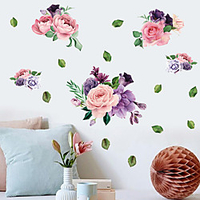 Wall Sticker Blooming Peony Cabinet TV Setting Sitting Room Porch Modern Northern European Decorative Wall Stickers miniinthebox