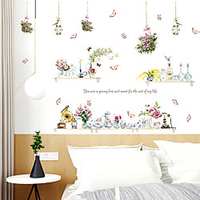 Wall Sticker Hanging Basket Vase Small Fresh DIY Dining Room Kitchen Porch Wall Beautification Decorative Wall Stickers Decorative Wall Stickers miniinthebox