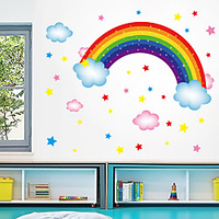 Wall Sticker New Cartoon Rainbow Stars Cloud DIY Restaurant Kitchen Porch Wall Background Beautification Decorative Wall Sticker miniinthebox