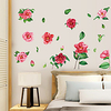Wall Sticker Painted Green Leaf Rose Flowers Bedroom Living Room Porch Wall Door Cabinet Background Decorative Wall Stickers miniinthebox