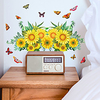Wall Sticker Sunflower Leaf Butterfly Flying Bedroom Wall Beautification Decoration Removes Sticker miniinthebox