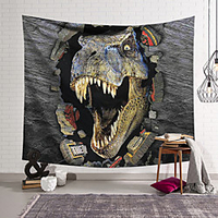 Wall Tapestry Art Deco Blanket Curtain Hanging Home Bedroom Living Room Dormitory Decoration Polyester Fiber Animal Dinosaur Tyrannosaurus Wall