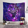 Wall Tapestry Art Deco Blanket Curtain Hanging Home Bedroom Living Room Dormitory Decoration Polyester Fiber Animal Painted Purple Tiger
