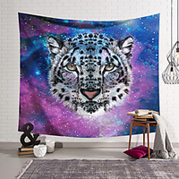 Wall Tapestry Art Deco Blanket Curtain Hanging Home Bedroom Living Room Dormitory Decoration Polyester Fiber Animal Painted Snow Leopard