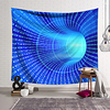 Wall Tapestry Art Deco Blanket Curtain Hanging Home Bedroom Living Room Dormitory Decoration Polyester Fiber Blue Space Time Tunnel