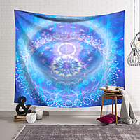 Wall Tapestry Art Deco Blanket Curtain Hanging Home Bedroom Living Room Dormitory Decoration Polyester Fiber Color Purple Blue Pattern Pattern Orchid Pavilion Design