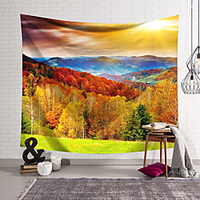 Wall Tapestry Art Deco Blanket Curtain Hanging Home Bedroom Living Room Dormitory Decoration Polyester Fiber Colored Woods Mountains