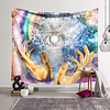 Wall Tapestry Art Deco Blanket Curtain Hanging Home Bedroom Living Room Dormitory Decoration Polyester Fiber Painted Hand Hold Bright Orchid Pavilion Design