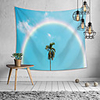 Wall Tapestry Art Deco Blanket Curtain Picnic Table Cloth Hanging Home Bedroom Living Room Dormitory Decoration Polyester Fiber Blue Sky Rainbow Coconut Tree