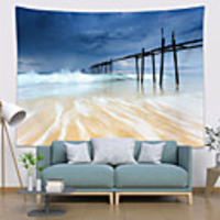 Wall Tapestry Art Deco Blanket Curtain Picnic Table Cloth Hanging Home Bedroom Living Room Dormitory Decoration Polyester Fiber Low Tide At The Seaside
