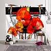 Wall Tapestry Art Deco Blanket Curtain Picnic Table Cloth Hanging Home Bedroom Living Room Dormitory Decoration Polyester Fiber Abstract Modern Oil Painting Red Big Flower