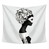 Wall Tapestry Art Deco Blanket Curtain Picnic Table Cloth Hanging Home Bedroom Living Room Dormitory Decoration Polyester Fiber Abstract Woman Black And White