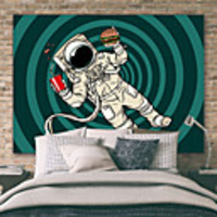 Wall Tapestry Art Deco Blanket Curtain Picnic Table Cloth Hanging Home Bedroom Living Room Dormitory Decoration Polyester Fiber Astronaut Burger Coke