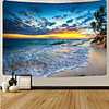 Wall Tapestry Art Deco Blanket Curtain Picnic Table Cloth Hanging Home Bedroom Living Room Dormitory Decoration Polyester Fiber Beach Series Coconut Tree Blue Sea White Cloud Blue Sky Waves