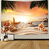 Wall Tapestry Art Deco Blanket Curtain Picnic Table Cloth Hanging Home Bedroom Living Room Dormitory Decoration Polyester Fiber Beach Series Coconut Tree Blue Sea White Cloud Sunset Sea Wave Starfish