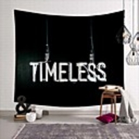 Wall Tapestry Art Deco Blanket Curtain Picnic Table Cloth Hanging Home Bedroom Living Room Dormitory Decoration Polyester Fiber Black And White English Letters Neon