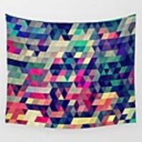 Wall Tapestry Art Deco Blanket Curtain Picnic Table Cloth Hanging Home Bedroom Living Room Dormitory Decoration Polyester Fiber Color Rhombus Flower Color