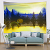 Wall Tapestry Art Deco Blanket Curtain Picnic Table Cloth Hanging Home Bedroom Living Room Dormitory Decoration Polyester Fiber Golden Blue Forest