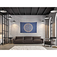 Wall Tapestry Art Deco Blanket Curtain Picnic Table Cloth Hanging Home Bedroom Living Room Dormitory Decoration Polyester Fiber Mandala Royal Blue