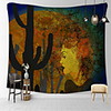 Wall Tapestry Art Deco Blanket Curtain Picnic Table Cloth Hanging Home Bedroom Living Room Dormitory Decoration Polyester Fiber Modern Color Abstract Oil Painting Woman Side Face Cactus
