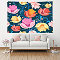 Wall Tapestry Art Deco Blanket Curtain Picnic Table Cloth Hanging Home Bedroom Living Room Dormitory Decoration Polyester Fiber Modern Color Pattern Geometric Graphic Color Flower Plant Pattern