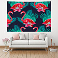 Wall Tapestry Art Deco Blanket Curtain Picnic Table Cloth Hanging Home Bedroom Living Room Dormitory Decoration Polyester Fiber Modern Color Pattern Geometric Pattern Red Flower Plant Flamingo Animal