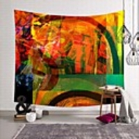 Wall Tapestry Art Deco Blanket Curtain Picnic Table Cloth Hanging Home Bedroom Living Room Dormitory Decoration Polyester Fiber Modern Oil Painting Color Overlay Scribble