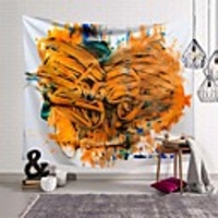 Wall Tapestry Art Deco Blanket Curtain Picnic Table Cloth Hanging Home Bedroom Living Room Dormitory Decoration Polyester Fiber Modern Oil Painting Orange Line Simple