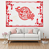 Wall Tapestry Art Deco Blanket Curtain Picnic Table Cloth Hanging Home Bedroom Living Room Dormitory Decoration Polyester Fiber Modern Red Plum Blossom Dragon Papercut