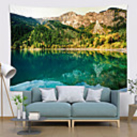 Wall Tapestry Art Deco Blanket Curtain Picnic Table Cloth Hanging Home Bedroom Living Room Dormitory Decoration Polyester Fiber Mountain Lake