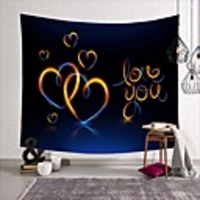 Wall Tapestry Art Deco Blanket Curtain Picnic Table Cloth Hanging Home Bedroom Living Room Dormitory Decoration Polyester Fiber Novelty Modern Neon Love