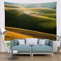 Wall Tapestry Art Deco Blanket Curtain Picnic Table Cloth Hanging Home Bedroom Living Room Dormitory Decoration Polyester Fiber Plant Series Grass Flock