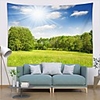 Wall Tapestry Art Deco Blanket Curtain Picnic Table Cloth Hanging Home Bedroom Living Room Dormitory Decoration Polyester Fiber Plant Series Grass Trees Blue Sky White Clouds