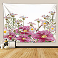 Wall Tapestry Art Deco Blanket Curtain Picnic Table Cloth Hanging Home Bedroom Living Room Dormitory Decoration Polyester Fiber Plant Series Modern Flower Pink