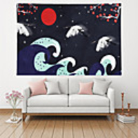 Wall Tapestry Art Deco Blanket Curtain Picnic Table Cloth Hanging Home Bedroom Living Room Dormitory Decoration Polyester Fiber Red Day Snow Night Plum Blossom Crane Wave