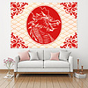 Wall Tapestry Art Deco Blanket Curtain Picnic Table Cloth Hanging Home Bedroom Living Room Dormitory Decoration Polyester Fiber Red Paper-cut Dragon
