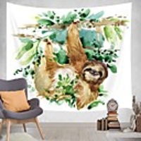 Wall Tapestry Art Deco Blanket Curtain Picnic Table Cloth Hanging Home Bedroom Living Room Dormitory Decoration Polyester Fiber Sloth Watercolor