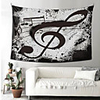 Wall Tapestry Art Deco Blanket Curtain Picnic Table Cloth Hanging Home Bedroom Living Room Dormitory Decoration Polyester Fiber Still Life Black And White Musical Notes