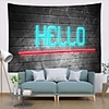 Wall Tapestry Art Deco Blanket Curtain Picnic Table Cloth Hanging Home Bedroom Living Room Dormitory Decoration Polyester Fiber Still Life Modern Neon HELLO