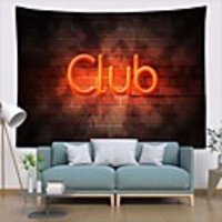 Wall Tapestry Art Deco Blanket Curtain Picnic Table Cloth Hanging Home Bedroom Living Room Dormitory Decoration Polyester Fiber Still Life Modern Neon Light English Club