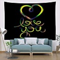 Wall Tapestry Art Deco Blanket Curtain Picnic Table Cloth Hanging Home Bedroom Living Room Dormitory Decoration Polyester Fiber Still Life Modern Neon Light Love You