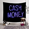 Wall Tapestry Art Deco Blanket Curtain Picnic Table Cloth Hanging Home Bedroom Living Room Dormitory Decoration Polyester Fiber Still Life Modern Neon Purple CASH MONEY