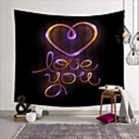 Wall Tapestry Art Deco Blanket Curtain Picnic Table Cloth Hanging Home Bedroom Living Room Dormitory Decoration Polyester Fiber Still Life Modern NeonLove Confession