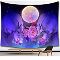 Wall Tapestry Art Deco Blanket Curtain Picnic Table Cloth Hanging Home Bedroom Living Room Dormitory Decoration Polyester Fiber Still Life With Skull Roses