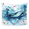 Wall Tapestry Art Deco Blanket Curtain Picnic Table Cloth Hanging Home Bedroom Living Room Dormitory Decoration Polyester Fiber Watercolor Blue Whale