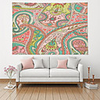 Wall Tapestry Art Deco Blanket Curtain Picnic Table Cloth Hanging Home Bedroom Living Room Dormitory Decoration Polyester Fiber Watercolor Flower Pattern Plant Pink Green Light Green