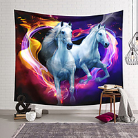 Wall Tapestry Art Decor Blanket Curtain Hanging Home Bedroom Living Room Colourful Polyester Horse miniinthebox